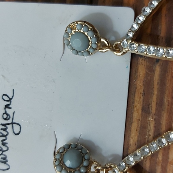 Twenty One Rhinestone Earrings - Picture 2 of 5